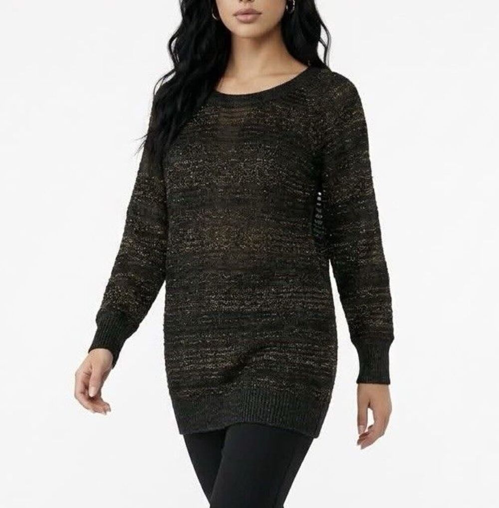 CLUB MONACO Women’s Top Sweater Small Black Shiny